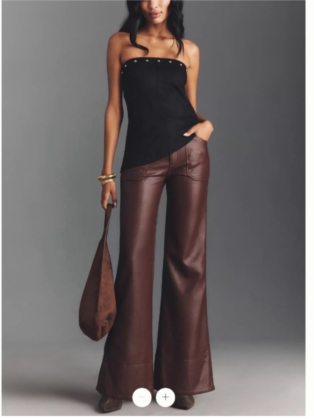 Pilcro | Anthropologie Rylan Faux Leather
Relaxed High-Rise Flare Pants Size 33